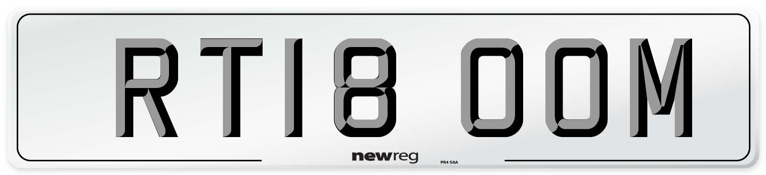 RT18 OOM Number Plate from New Reg